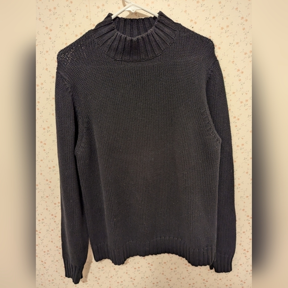 💙 Navy Eddie Bauer M Pullover Sweater Cotton Vintage Coastal